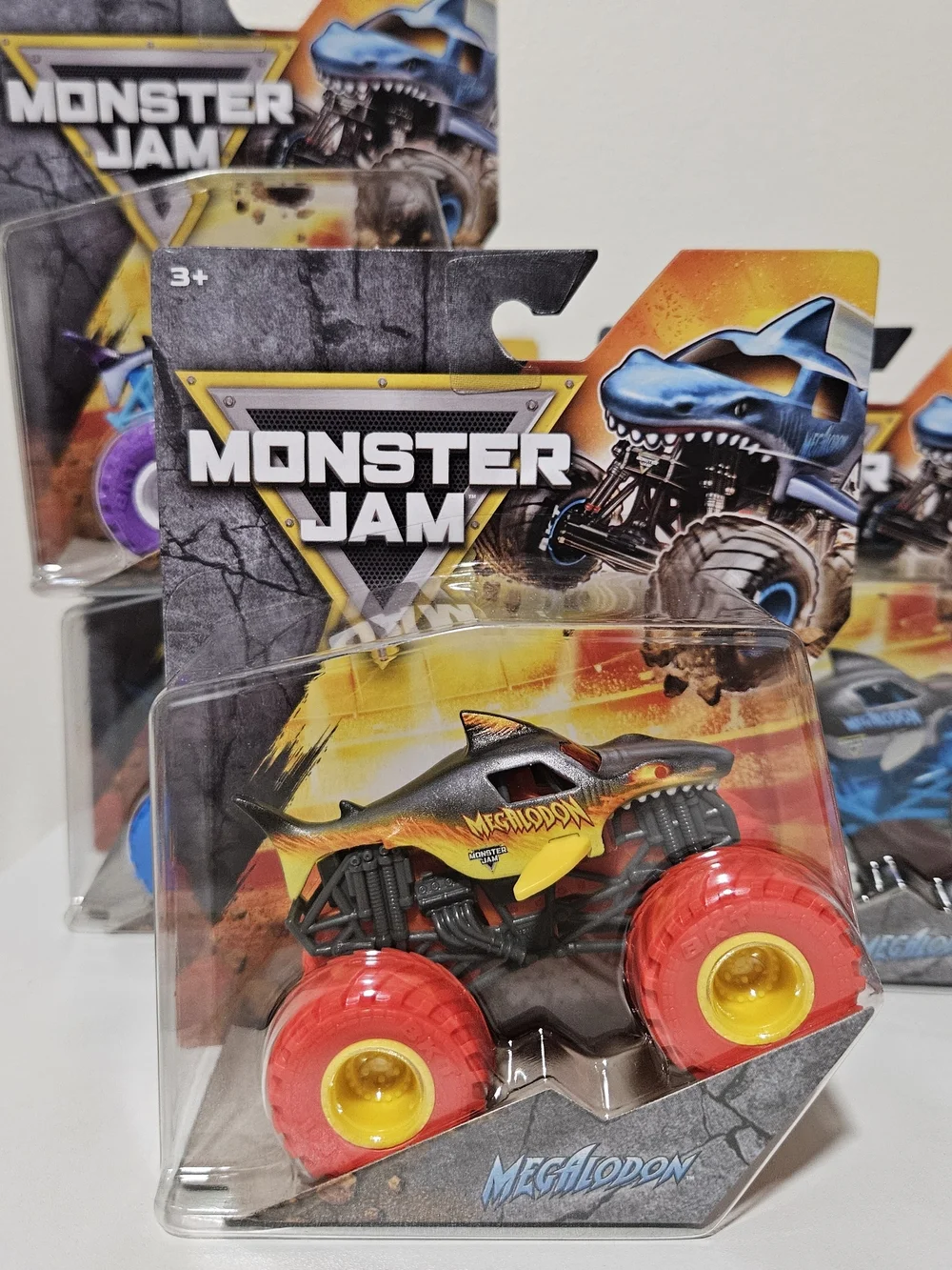 Complete Set Of Monster Jam Series 2 Megalodon Monster Truck - Fire, Ice,